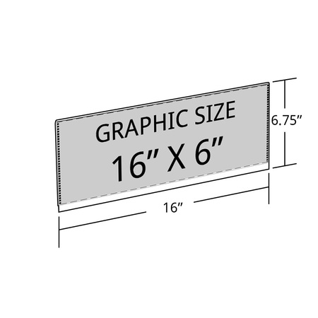 Azar Displays Clear Acrylic Header Sign Holder- Insert Your Own Graphic 16" x 6" 700040
